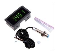 LED Tachometer RPM Meter with DC8-24V Power Input and Hall Sensor for Real-Time Rotational Speed Monitoring (Green)
