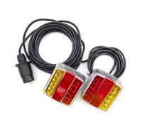 Led Tail Light 12V 2pcs Rear Towing Tail Light 10m 18 LED Trailer 7 Pin Universal Brake Stop Lamp License Number Plate Reflector Led Rear Tail