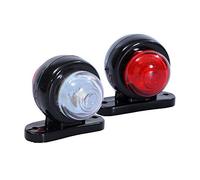 LED Tail Lights, Riloer Set of 2 LED Side Marker Lights 12V White Red Side Clearance Lights Position Indicator Double Sided Clearance Lights for Truck Chassis