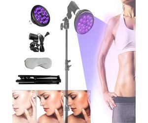 LED Tanning Lamp, 18pcs Purple Light Floor Lamp with Adjustable Tripod and Eye Mask, Self Tanning Device for Body and Face, Eye Protection Included