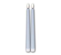 LED Taper Candles "Flame Candy", Flameless Candles, Warm Light, Flickering Flame, Timer & Battery, Blue, Pack of 2