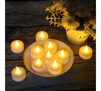LED Tealight Candles, 48 Packs Battery Operated Flameless Tealight Candles, Fake Electric Candle for Seasonal and Festival Celebrations 100+ Hours of Electric Light