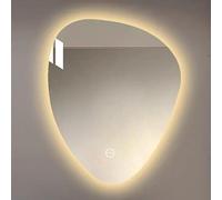 LED Teardrop Shaped Bathroom Mirror - 3 Colors Adjustable LED Backlit Light, HD Glass Wall Mounted Vanity Mirror, 50x70cm/19.7x27.6in Dual Installation (Positive/Inverted Hanging) Bathroom Wall Decor