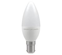 LED Thermal Plastic Candle 6.5W (60W eq.) SBC 4000K Frosted Crompton