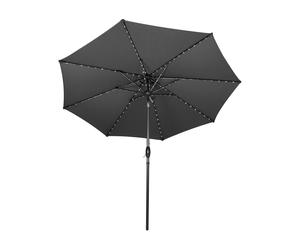 LED Tilt Parasol 2.7m Umbrella Garden Sun Shade Patio Solar Powered Lights