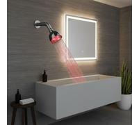LED Top Spray Featuring Thermal Color and Random Rainbow Cycling, Designed for 1/2 Inch NPT Shower Arm Connection (Seven)
