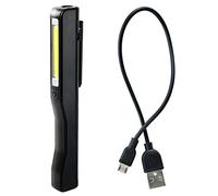 LED Torch Inspection Lamp Portable Rechargeable LED Work Light Super Bright COB LED Flashlight Pocket Torch Camping Light W/Magnetic Pen Clip Black