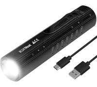 LED Torch Rechargeable, 600LM Super Bright Aluminum Alloy Flashlight, 3 Lighting Modes 2600mAh Long Battery Life, IPX4 Waterproof Pocket Size Torch for Power Cuts, Emergency, Camping, Hiking, Outdoor