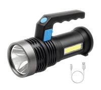 LED Torch USB Rechargeable, Super Bright Lantern Light with Handle and COB Work Light, 4 Modes Waterproof Searchlight for Camping, Hiking, Home,Farm,Hunting and More