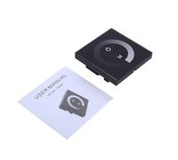 LED Touch Panel Single Color Dimmer Switch Wall Mounted Slide to Adjust Brightness for Dimmable LED CFL Incandescent Light Bulbs Single Pole No Neutral Wire Required (Black)