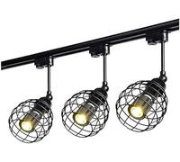 LED Track Spot Lights Industrial Metal Bracket Ceiling Lamp Lighting 3-Lights Adjustable, Luxury