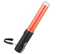 LED Traffic Baton, 26cm LED Light Traffic Safety Wand Baton Rod Flash Stick Warning Light, with Top Emergency Torch+Magnic Base, for Traffic Control, Parking Areas (Red)