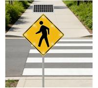 LED Traffic Blinking Warning Sign, Solar Powered Pedestrian Crossing Sign for Parks, Schools, and Urban Communities