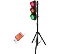LED Traffic Light with Remote Control Stand - Portable PC Housing Stop Lights for Kids Education, School Crossings, Construction Sites Road Safety, 5.9x5.9x17.7 Inch