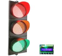 LED Traffic Signal Light - Red Yellow Green Stop Warning Indicator - Wall-Mounted for Road, Warehouse, Dock Bay, Industrial Use - Traffic Lamp(Circulation Light,300mm-220v)