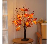 LED Tree Light, Maple Tree Table Lamp, 23in Artificial Tabletop Tree, Maple Leaves Lamp, Maple Leaves Floor Lamp, Stylish Festive Tabletop Artificial Tree, Thanksgiving Table Tree Lamp Decor for Home