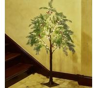 LED Tree of Lights - Indoor Illuminated Warm White Decoration with Leaves and Red Fruits, USB Powered, 120CM, Perfect for Home and Party Decor