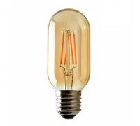 LED Tubular Edison E27 Light Bulb| T45 4W (Equivalent 40W) Dimmable 2700K Warm White Screw LED Filament Amber Glass 450 Lumens Vintage Style Energy Saving bulb for Indoor Lighting Decorations