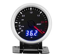 LED Turbo Boost Pressure Gauge, 60mm 2.5in 12V, Peak Value Display, Easy to Read Dial, Plastic, Suitable for Most 12V Cars