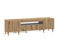 LED TV Cabinet with LED Strip Lights ALKMAAR Engineered Wood Furniture vidaXL