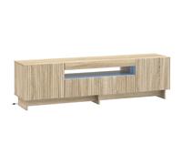 LED TV Cabinet with LED Strip Lights EDE Engineered Wood Modern Stand vidaXL