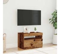 vidaXL TV Cabinet with LED Lights Old Wood 60x35x40 cm Engineered Wood