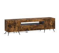 vidaXL TV Cabinet BREDA – LED Strip Lights, Engineered Wood Storage