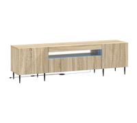 LED TV Cabinet with LED Strip Lights HAARLEM Engineered Wood Lighting vidaXL