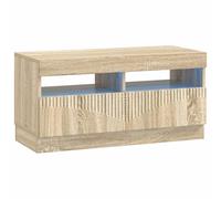 LED TV Cabinet with LED Strip Lights HOORN Engineered Wood Modern Stand vidaXL