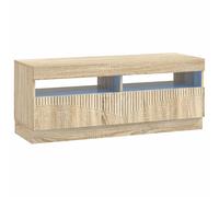 LED TV Cabinet with LED Strip Lights HOORN Engineered Wood Stand vidaXL