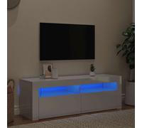 vidaXL TV Cabinet with LED Lights High Gloss White Hifi Stand Stereo Cabinet