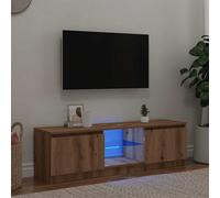 vidaXL TV Cabinet with LED Lights Artisian Oak 120x30x36 cm Engineered Wood