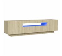 vidaXL TV Cabinet with LED Lights Sonoma Oak 160x35x40 cm