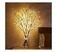 LED Twig Lights with Timer and Dimmer, 30in Brown Willow Branches for Tall Vases Indoor Outdoor Decor