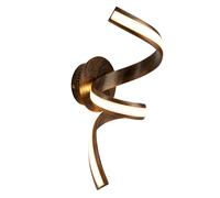 LED Twist Rustic Black and Gold Finish Indoor Wall Bracket Light with Opal Shade