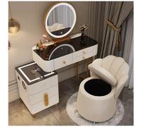 LED ty Table with Flip-Top Bluetooth Speaker & Wireless Charging Rolling Stool 2 in 1 Design for Stylish Makeup Station 100cm Dressing Table