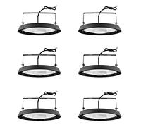 LED UFO High Bay Light,Industrial UFO Lamp Commercial Area Lighting,6500K Daylight White Ultra Thin LED Warehouse Lighting, IP65 Waterproof Commercial Bay Lighting Shop Workshop Lights (6 Pack, 200W)