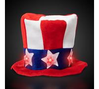 LED Uncle Sam Patriotic Hat with Stars