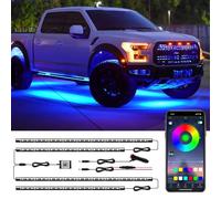 LED Underglow Kit - Multi Color, Waterproof, APP Control, Music Mode, Exterior Lights for Cars, SUVs, Trucks - DC 12V
