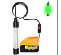 LED Underwater Fishing Light Compatible with for DeWalt 20V Battery (Battery Not Included), 6000 Lumens Submersible Green Fish Attractant Lamp, IP68 Waterproof Light for Night, Ice, and Boat Fishing
