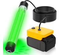 LED Underwater Fishing Light Compatible with for DeWalt 20V Battery（Battery Not Included）, 6000 Lumens, IP68 Waterproof Submersible Green Fish Attractor Light for Night/Ice/Boat Fishing