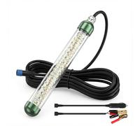 LED Underwater Fishing Light Max Powe 12V50W Fish Attracting Light for Boat Docks Kayaks at Night, IP68 Submersible Green Light for Crappie Snook Squid Bait Catfish (16.5Ft Cable)