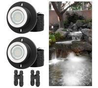 LED Underwater Pond Lights - IP68 Waterproof Low Voltage Submersible Fountain Lights for Ponds Tank Garden Waterfall, 12-24V AC/DC, 2 Pack(White,3W(24V))