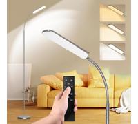 LED Uplighter Floor Lamp, 18W 1800LM Dimmable Floor Standing Lamp with Remote & Touch Control, 1min Installation, Standard Eye Caring Reading Lamps Living Room Modern for Bedroom (Brushed Nickel)