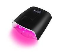 LED UV Nail Lamp Cordless RED Light Cordless 60W LED UV Nail Lamp For Curing Gel Polish Wireless With Lithium Battery 60W Pro Light Fast & Even Curing(Nero)