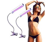 LED UV Tanning Lamp, Clip-On Full Body and Face Tanning Device, 360° Adjustable, 60x30 cm Irradiation Area, Set of 2