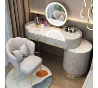 LED Vanity Desk Set with 3 Lighting Modes Adjustable Makeup Table Storage Drawers Stylish Dressing Table & Stool for Beauty & Grooming Perfect for Home Decor