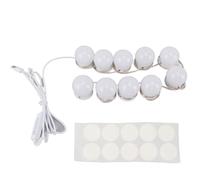 LED Vanity Lights with 10 Dimmable Bulbs USB Adjustable Color and Brightness Mirror Lights for Makeup Dressing Room Bathroom ABS PC Material 45mm Bulb Diameter 10PCS Series