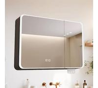 LED Vanity Mirror Cabinet - Wall Mounted Lighted Medicine Cabinet with Defogger, Touch Switch, and HD Mirror for Bathroom Organization