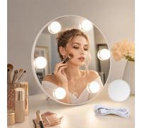LED Vanity Mirror with Lights - Hollywood Style with 3 Color Lighting, Detachable 10X Magnifying, for Dressing Table, Tabletop, Bedroom, Wall Mounted - Women Gift